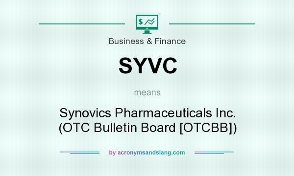 What does SYVC mean? It stands for Synovics Pharmaceuticals Inc. (OTC Bulletin Board [OTCBB])