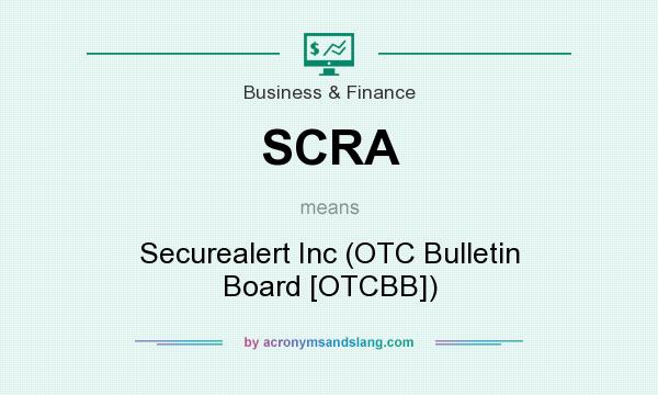 What does SCRA mean? It stands for Securealert Inc (OTC Bulletin Board [OTCBB])