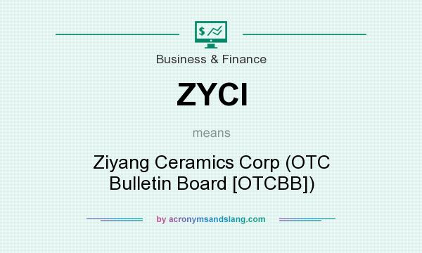 What does ZYCI mean? It stands for Ziyang Ceramics Corp (OTC Bulletin Board [OTCBB])
