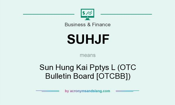 What does SUHJF mean? It stands for Sun Hung Kai Pptys L (OTC Bulletin Board [OTCBB])