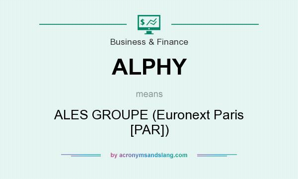 What does ALPHY mean? It stands for ALES GROUPE (Euronext Paris [PAR])