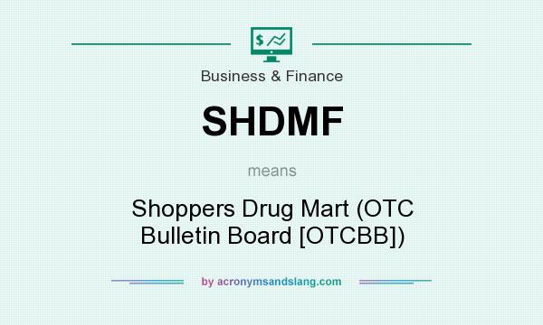 What does SHDMF mean? It stands for Shoppers Drug Mart (OTC Bulletin Board [OTCBB])