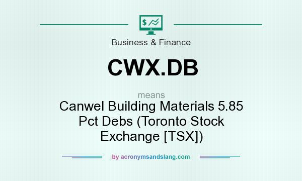What does CWX.DB mean? It stands for Canwel Building Materials 5.85 Pct Debs (Toronto Stock Exchange [TSX])