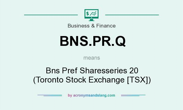 What does BNS.PR.Q mean? It stands for Bns Pref Sharesseries 20 (Toronto Stock Exchange [TSX])