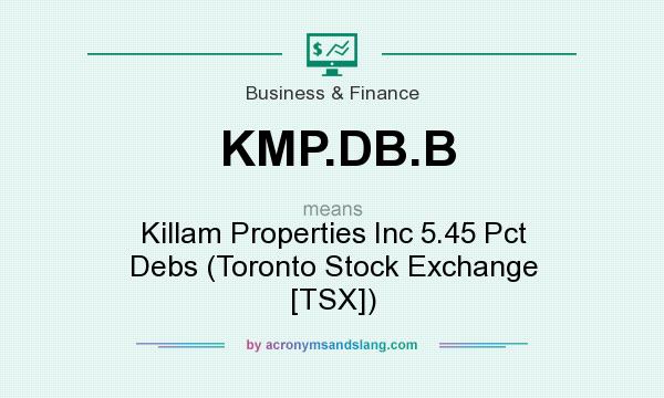 What does KMP.DB.B mean? It stands for Killam Properties Inc 5.45 Pct Debs (Toronto Stock Exchange [TSX])
