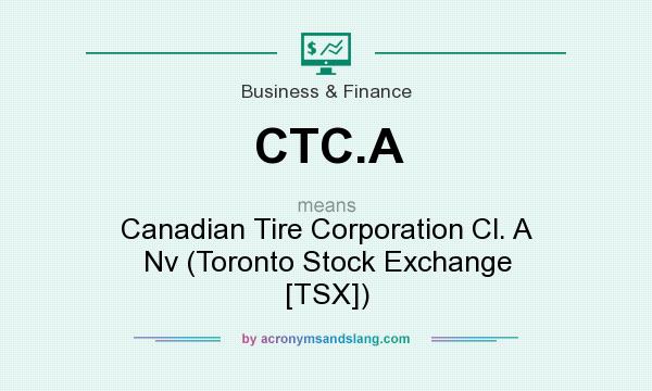 What does CTC.A mean? It stands for Canadian Tire Corporation Cl. A Nv (Toronto Stock Exchange [TSX])