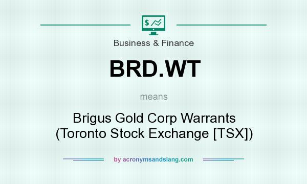 What does BRD.WT mean? It stands for Brigus Gold Corp Warrants (Toronto Stock Exchange [TSX])