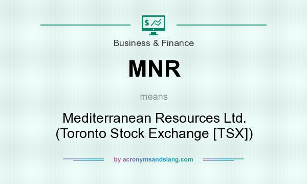 What does MNR mean? It stands for Mediterranean Resources Ltd. (Toronto Stock Exchange [TSX])