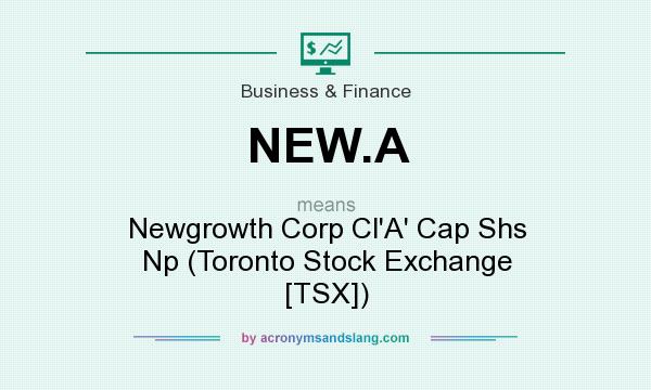 What does NEW.A mean? It stands for Newgrowth Corp Cl`A` Cap Shs Np (Toronto Stock Exchange [TSX])