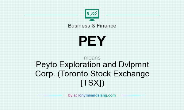 What does PEY mean? It stands for Peyto Exploration and Dvlpmnt Corp. (Toronto Stock Exchange [TSX])