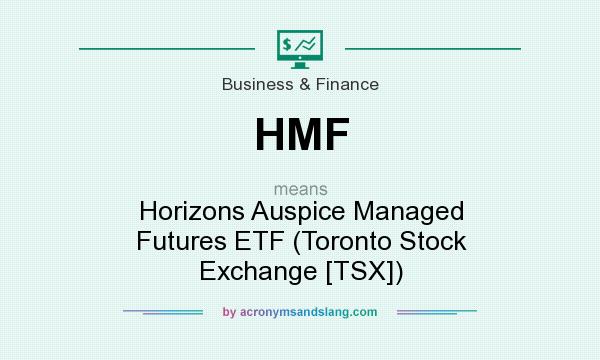What does HMF mean? It stands for Horizons Auspice Managed Futures ETF (Toronto Stock Exchange [TSX])
