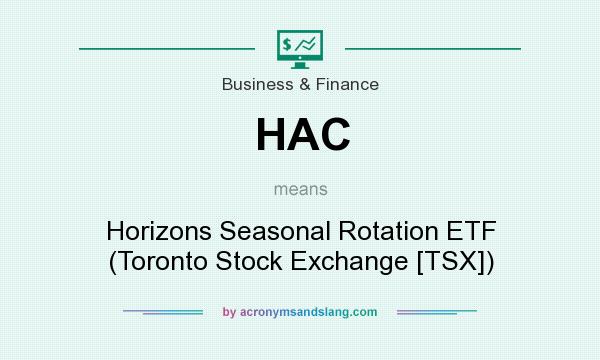 What does HAC mean? It stands for Horizons Seasonal Rotation ETF (Toronto Stock Exchange [TSX])