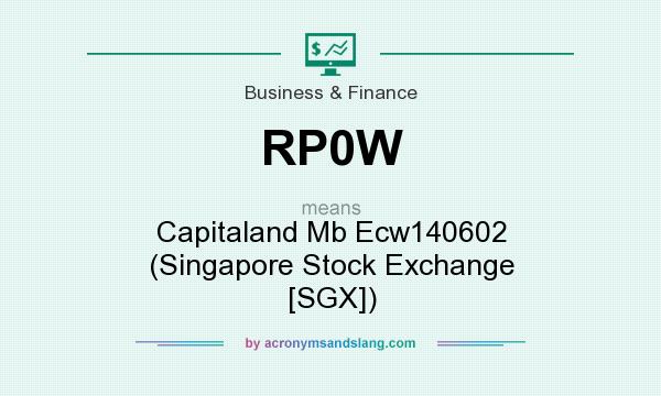What does RP0W mean? It stands for Capitaland Mb Ecw140602 (Singapore Stock Exchange [SGX])
