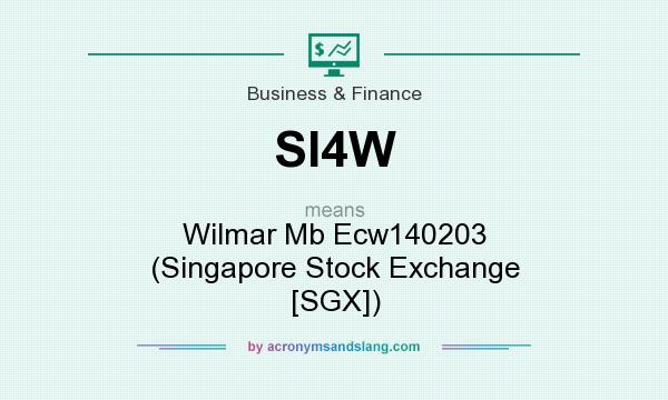 What does SI4W mean? It stands for Wilmar Mb Ecw140203 (Singapore Stock Exchange [SGX])