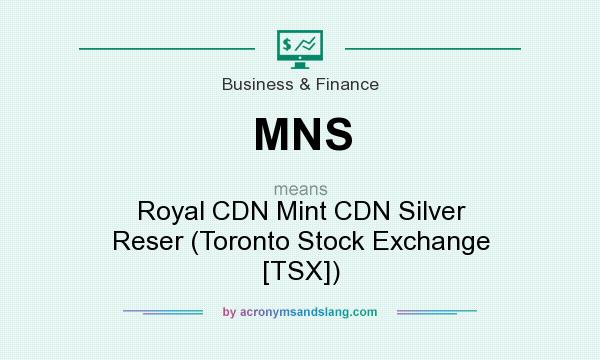 What does MNS mean? It stands for Royal CDN Mint CDN Silver Reser (Toronto Stock Exchange [TSX])