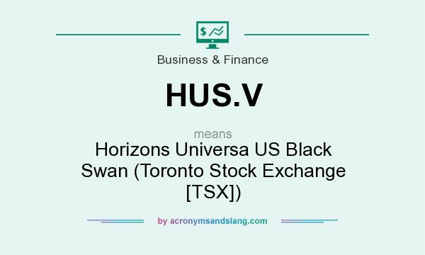 What does HUS.V mean? It stands for Horizons Universa US Black Swan (Toronto Stock Exchange [TSX])