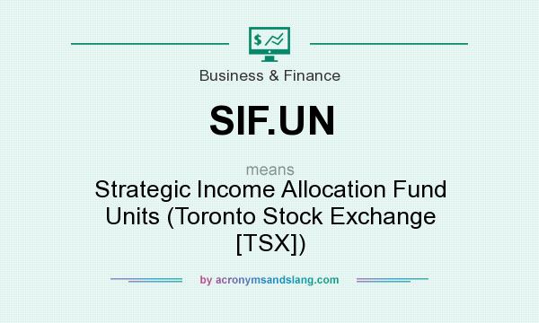 What does SIF.UN mean? It stands for Strategic Income Allocation Fund Units (Toronto Stock Exchange [TSX])