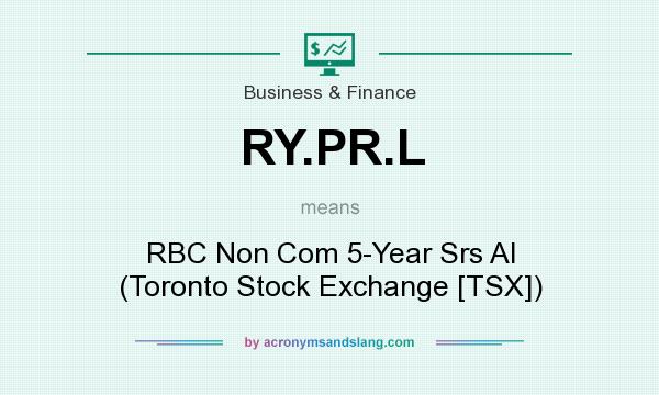 What does RY.PR.L mean? It stands for RBC Non Com 5-Year Srs Al (Toronto Stock Exchange [TSX])