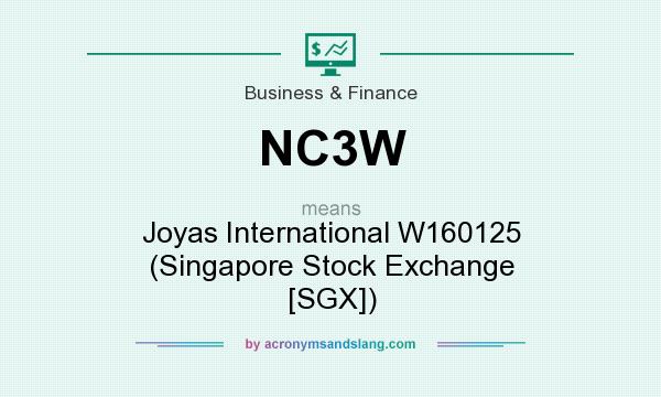 What does NC3W mean? It stands for Joyas International W160125 (Singapore Stock Exchange [SGX])