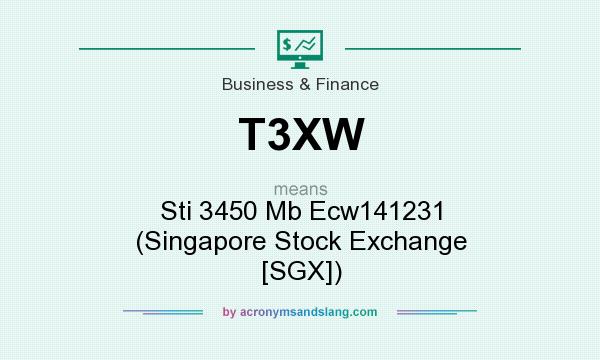 What does T3XW mean? It stands for Sti 3450 Mb Ecw141231 (Singapore Stock Exchange [SGX])