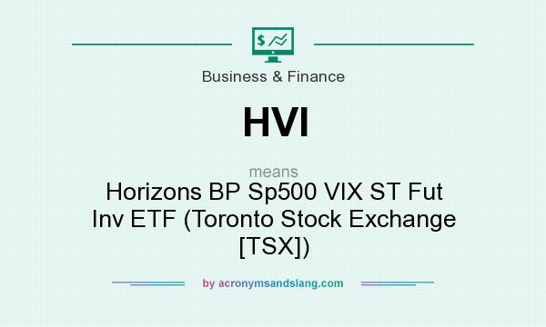 What does HVI mean? It stands for Horizons BP Sp500 VIX ST Fut Inv ETF (Toronto Stock Exchange [TSX])