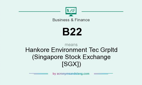 What does B22 mean? It stands for Hankore Environment Tec Grpltd (Singapore Stock Exchange [SGX])