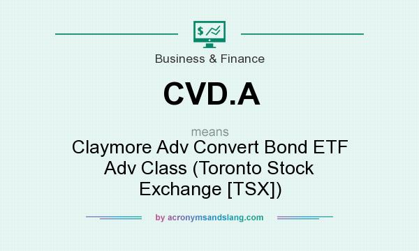 What does CVD.A mean? It stands for Claymore Adv Convert Bond ETF Adv Class (Toronto Stock Exchange [TSX])