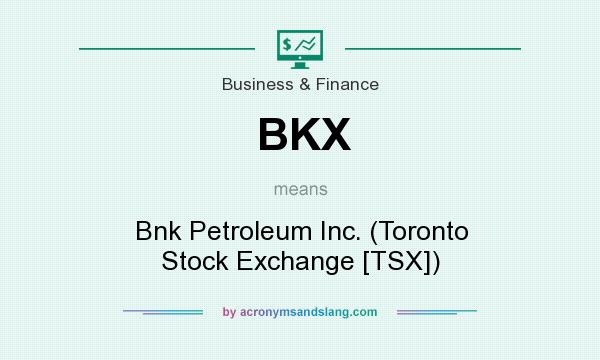 What does BKX mean? It stands for Bnk Petroleum Inc. (Toronto Stock Exchange [TSX])