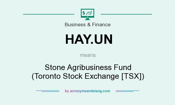 What does HAY.UN mean? It stands for Stone Agribusiness Fund (Toronto Stock Exchange [TSX])