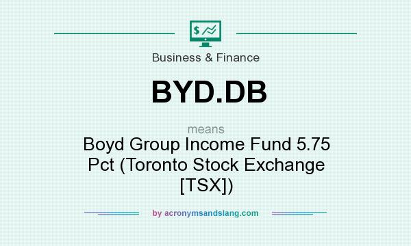 What does BYD.DB mean? It stands for Boyd Group Income Fund 5.75 Pct (Toronto Stock Exchange [TSX])