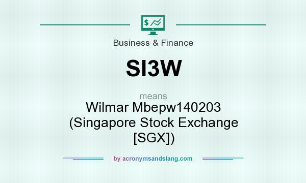 What does SI3W mean? It stands for Wilmar Mbepw140203 (Singapore Stock Exchange [SGX])