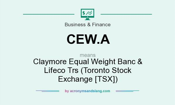 What does CEW.A mean? It stands for Claymore Equal Weight Banc & Lifeco Trs (Toronto Stock Exchange [TSX])