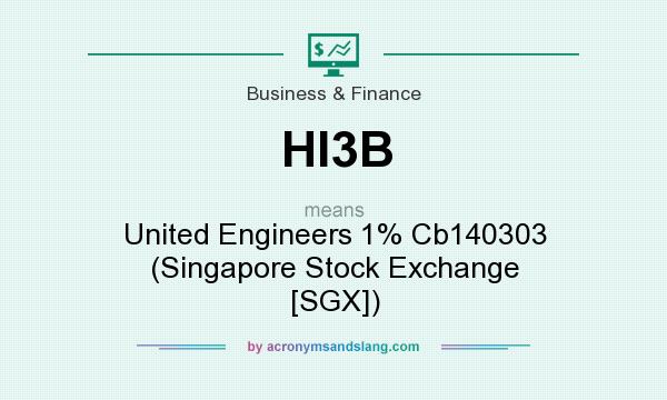 What does HI3B mean? It stands for United Engineers 1% Cb140303 (Singapore Stock Exchange [SGX])