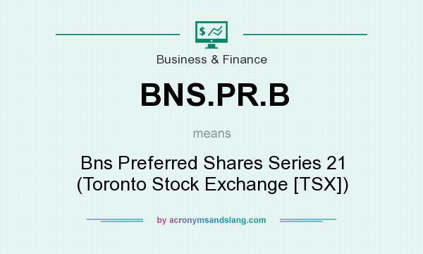 What does BNS.PR.B mean? It stands for Bns Preferred Shares Series 21 (Toronto Stock Exchange [TSX])
