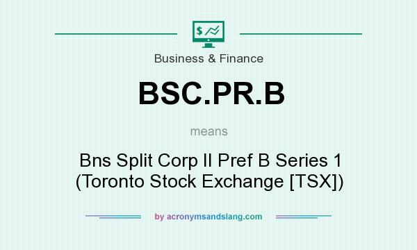 What does BSC.PR.B mean? It stands for Bns Split Corp II Pref B Series 1 (Toronto Stock Exchange [TSX])