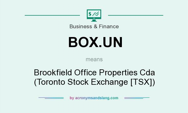 What does BOX.UN mean? It stands for Brookfield Office Properties Cda (Toronto Stock Exchange [TSX])