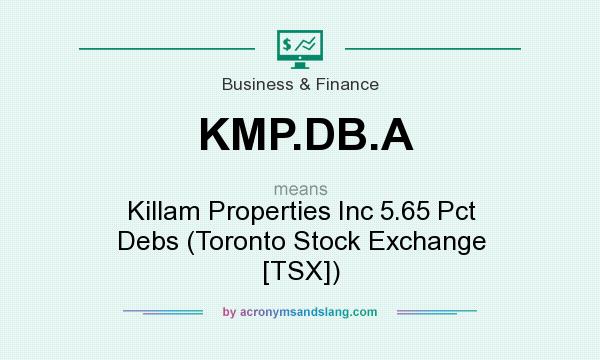 What does KMP.DB.A mean? It stands for Killam Properties Inc 5.65 Pct Debs (Toronto Stock Exchange [TSX])
