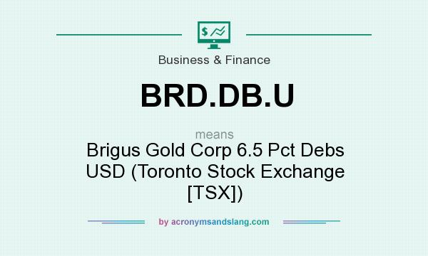 What does BRD.DB.U mean? It stands for Brigus Gold Corp 6.5 Pct Debs USD (Toronto Stock Exchange [TSX])