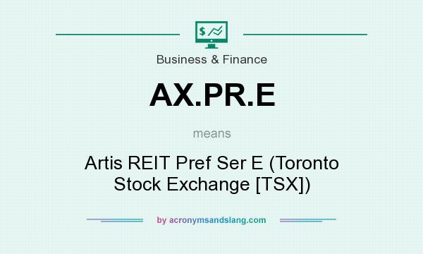 What does AX.PR.E mean? It stands for Artis REIT Pref Ser E (Toronto Stock Exchange [TSX])