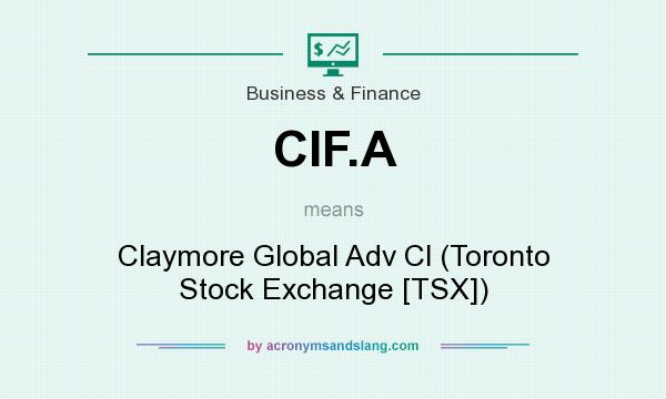 What does CIF.A mean? It stands for Claymore Global Adv Cl (Toronto Stock Exchange [TSX])