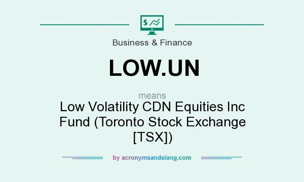 What does LOW.UN mean? It stands for Low Volatility CDN Equities Inc Fund (Toronto Stock Exchange [TSX])