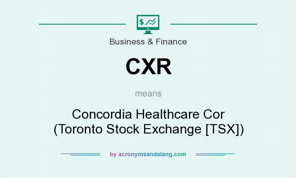 What does CXR mean? It stands for Concordia Healthcare Cor (Toronto Stock Exchange [TSX])
