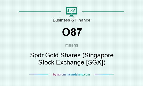 What does O87 mean? It stands for Spdr Gold Shares (Singapore Stock Exchange [SGX])