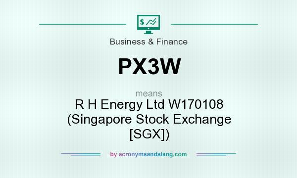 What does PX3W mean? It stands for R H Energy Ltd W170108 (Singapore Stock Exchange [SGX])