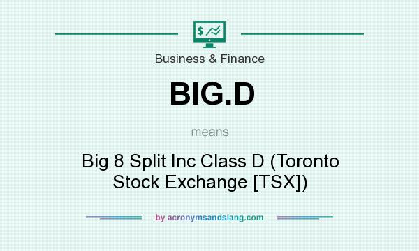 What does BIG.D mean? It stands for Big 8 Split Inc Class D (Toronto Stock Exchange [TSX])