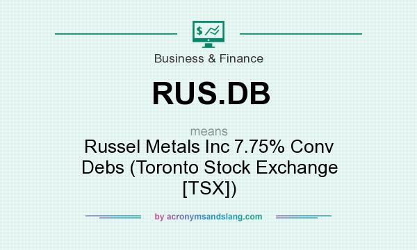What does RUS.DB mean? It stands for Russel Metals Inc 7.75% Conv Debs (Toronto Stock Exchange [TSX])