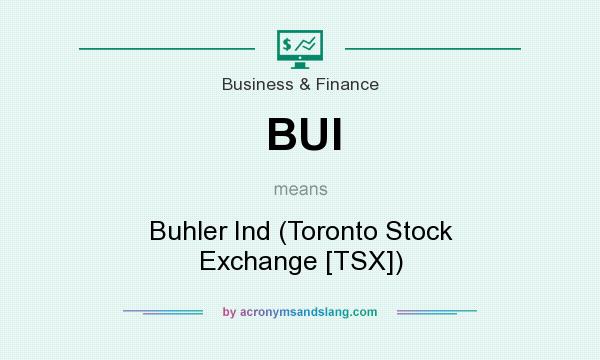 What does BUI mean? It stands for Buhler Ind (Toronto Stock Exchange [TSX])