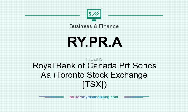 What does RY.PR.A mean? It stands for Royal Bank of Canada Prf Series Aa (Toronto Stock Exchange [TSX])