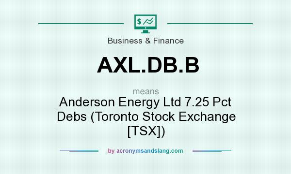 What does AXL.DB.B mean? It stands for Anderson Energy Ltd 7.25 Pct Debs (Toronto Stock Exchange [TSX])