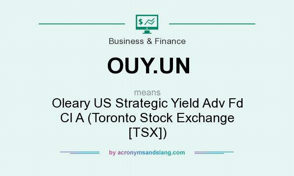 What does OUY.UN mean? It stands for Oleary US Strategic Yield Adv Fd Cl A (Toronto Stock Exchange [TSX])